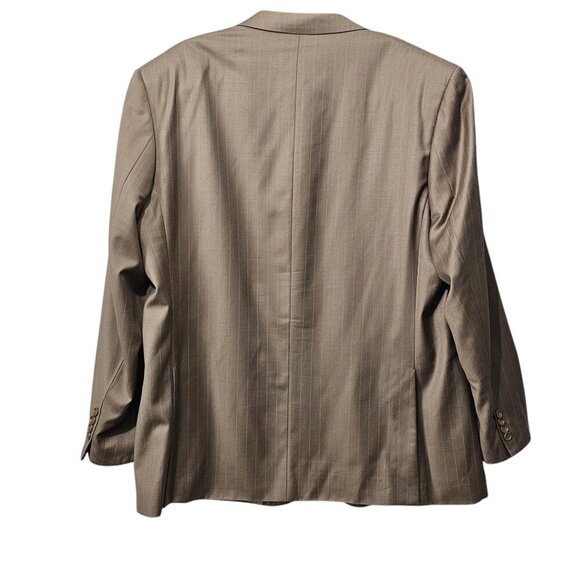 FR Tripler & Co Signature Gold Italian Lux Wool Cashmere Pinstripe Suit Jacket - Picture 9 of 14